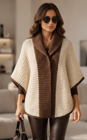 Chunky Knit Cape Shawl