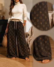Patterned Knit Palazzo Pants