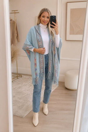 Hooded Winter Shawl Wrap