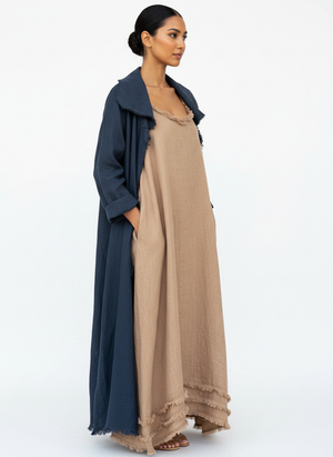 Boho Style Maxi Dress with Lightweight Kimono (Linen)