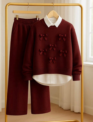 Bow Accent Cozy – 2 Pieces