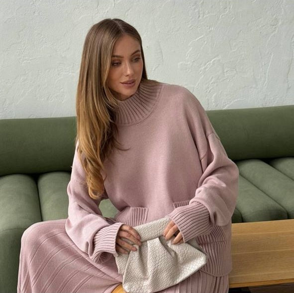 Oversized Knit Sweater & Wide Pants Set – view 2