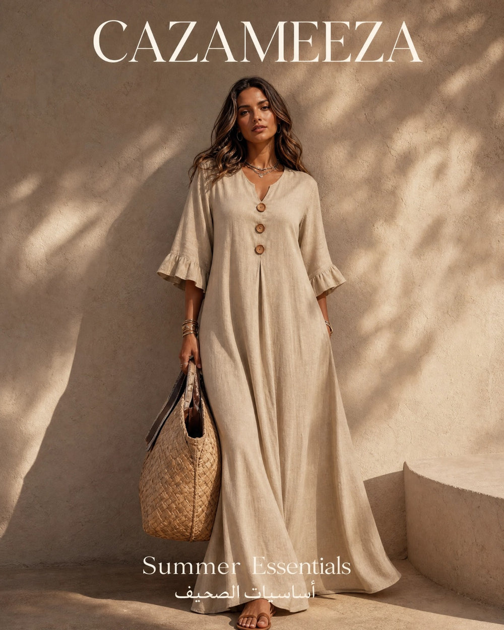 flowing linen dress Light, flowing, and effortless. The Linen Tiered Maxi Dress is designed to move naturally with the body. Made from airy linen with a tiered silhouette and handmade fringed edges, it creates a