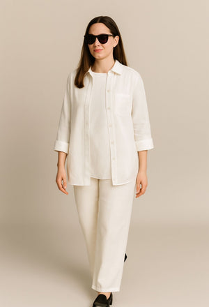 Elegant Drape Three-Piece Linen set