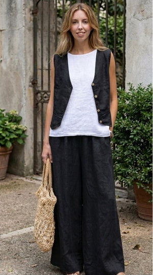 Linen Three-Piece Casual Set