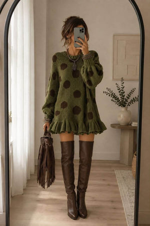 Warm Whisper Polka-Dot Pullover