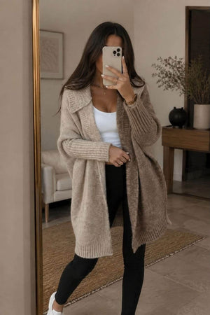 Two-Tone Hooded Cardigan