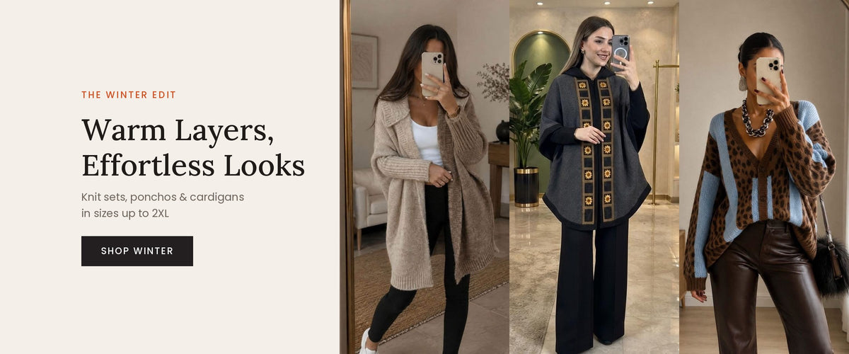 Cazameeza winter collection – knit sets, ponchos and cardigans