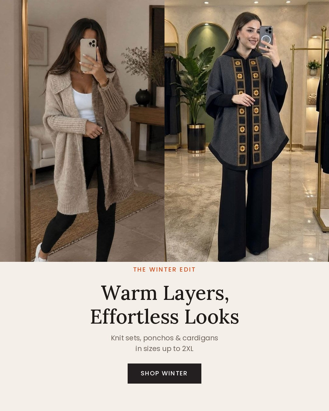 Cazameeza winter collection – knit sets, ponchos and cardigans